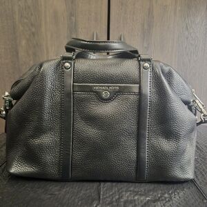 Michael Kors Black Textured Duffel Bag